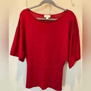 LOFT Vibrant Red Wool/Acrylic Sweater